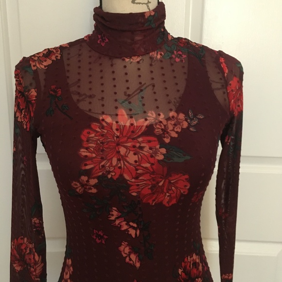 NWT! Price Drop! Floral Print-Dot Mesh Dress w/ Mask! - Picture 5 of 14